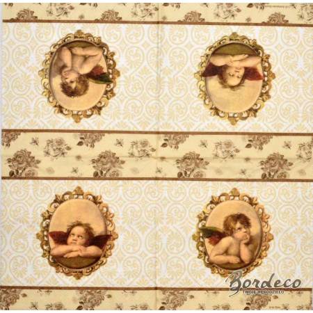 Serwetka do decoupage firmy AMBIENTE amorki retro 33x33cm